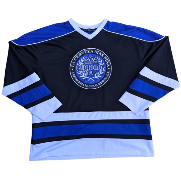 Y2K Corona Extra Cerveza Mexico Hockey Jersey Men’s Size XL - Picture 1 of 4